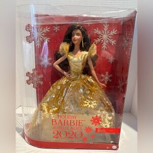 2020 Holiday Barbie Doll Brunette Barbie Signature Series Mattel Rare GHT56